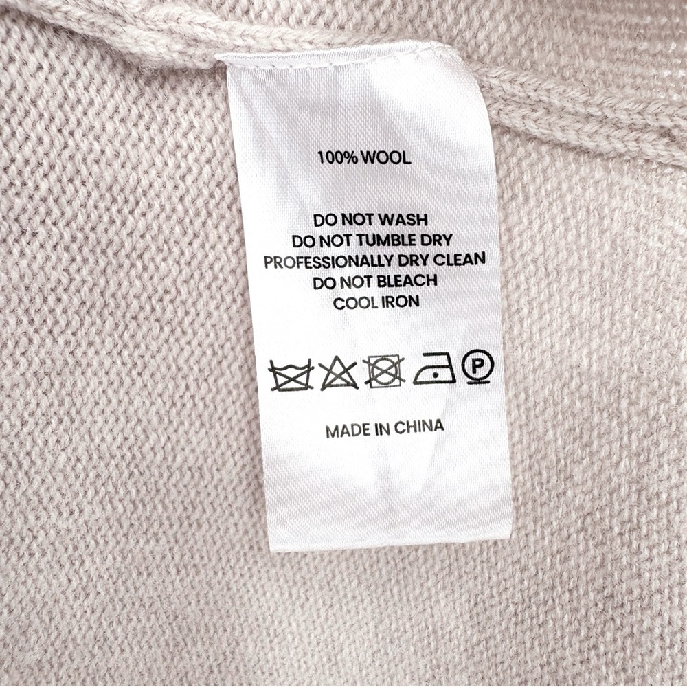 NAP 100% Wool Longline Open Cardigan in Beige S - Picture 9 of 10